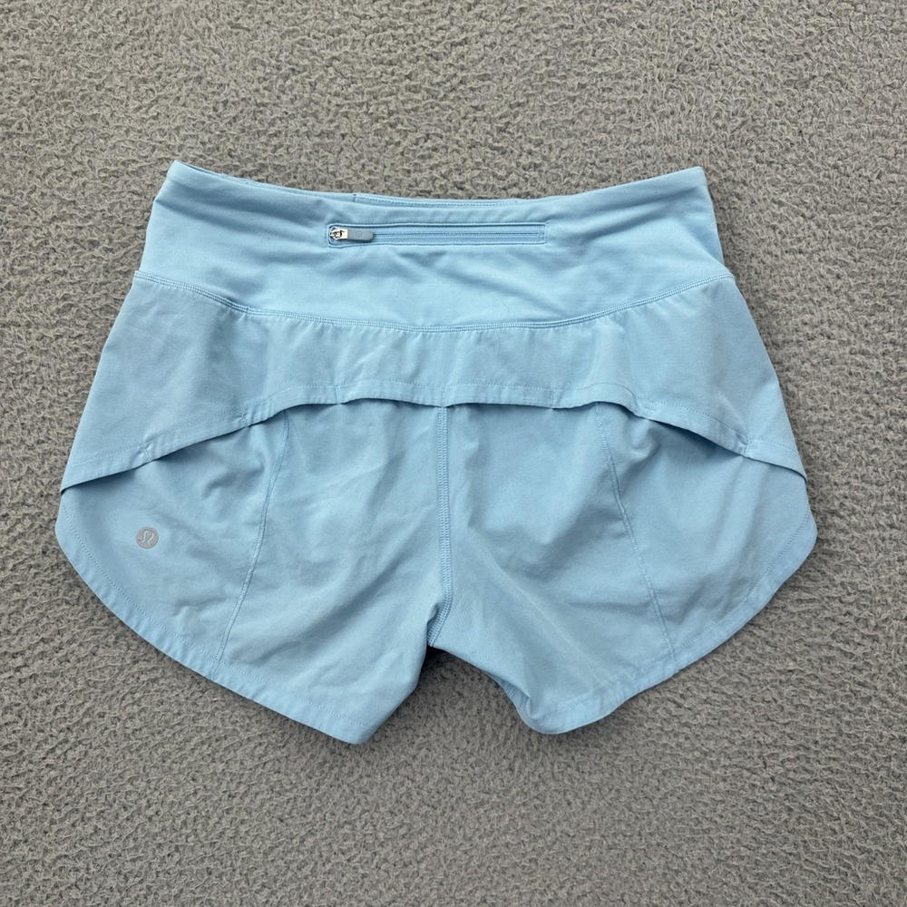 Lululemon Speed Up Shorts Mid Rise 4" Blue Chill Athletic Athleisure Women's 4 - Picture 2 of 7